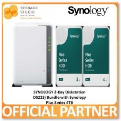 SYNOLOGY 2-Bay Diskstation DS223J Bundle with Synology HAT3300 2 x 4TB